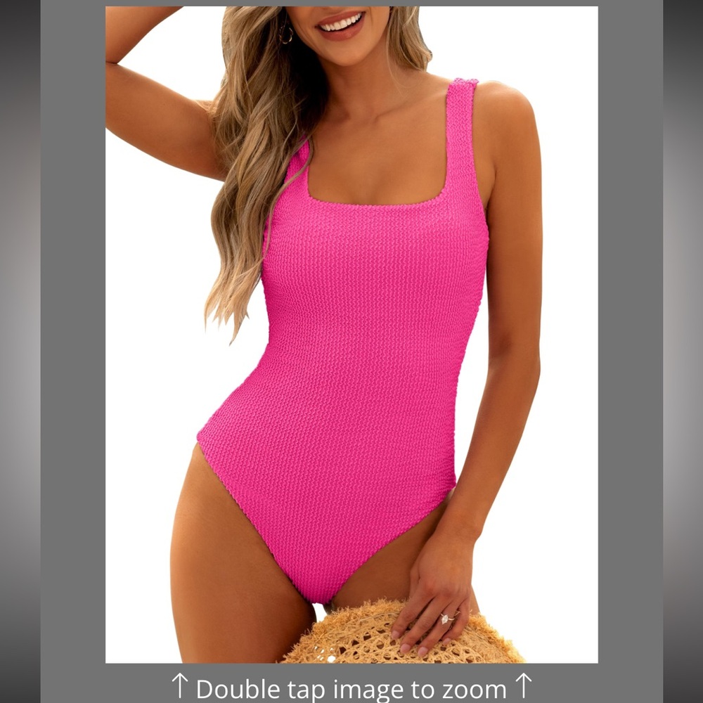 ANRABESS Womens One Piece Swimsuit Summer Solid Square Neck Tummy Control Modest